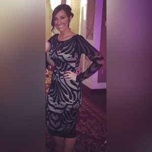 Elegant Black Patterned Dress